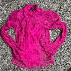 Express Fuchsia Pleated Women's Blouse